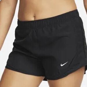 nike dri fit black lined running shorts